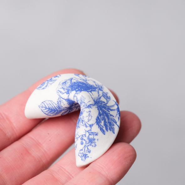 Blue and White Fortune Cookie