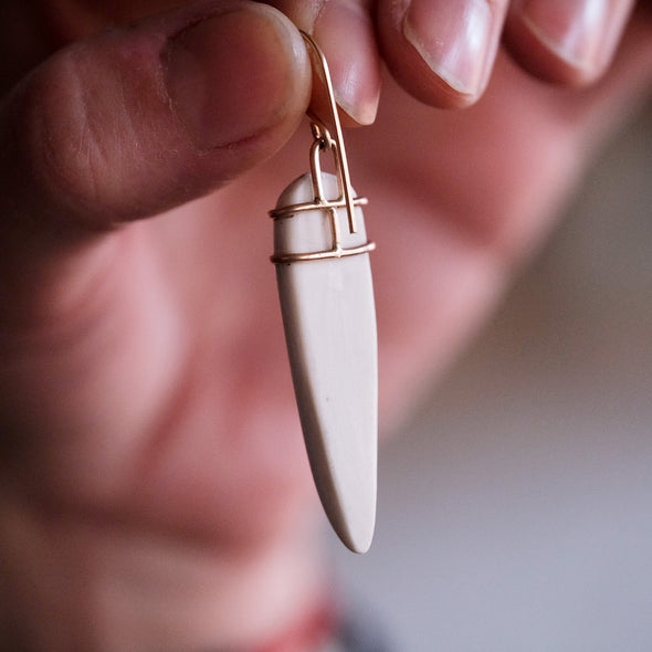 Crystalline Porcelain Dagger Earrings - Torii Setting