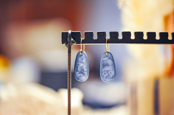 Blue Quartz Crystal Earrings