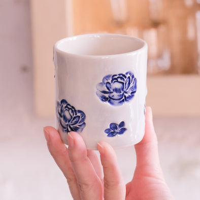 Blue and White Floral Cortado Cups