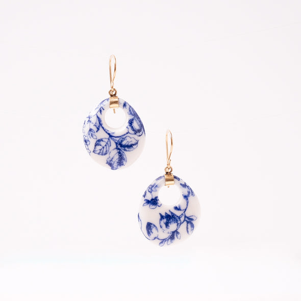 Blue and White Tafoni Earrings