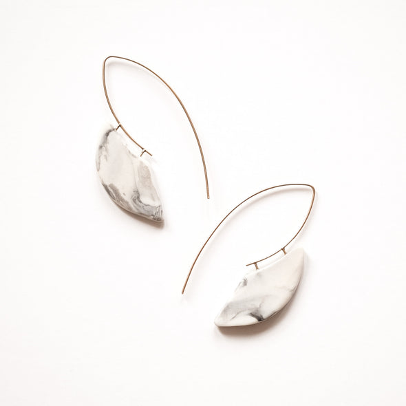 Porcelain Texture Axe Earrings