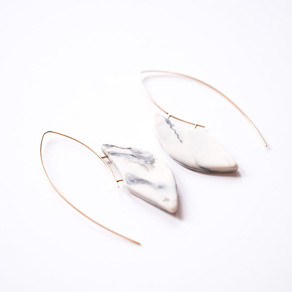 Porcelain Texture Axe Earrings