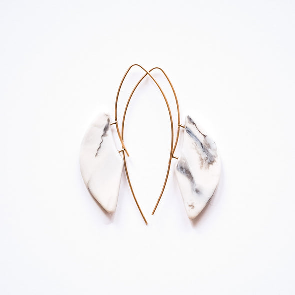 Porcelain Texture Axe Earrings