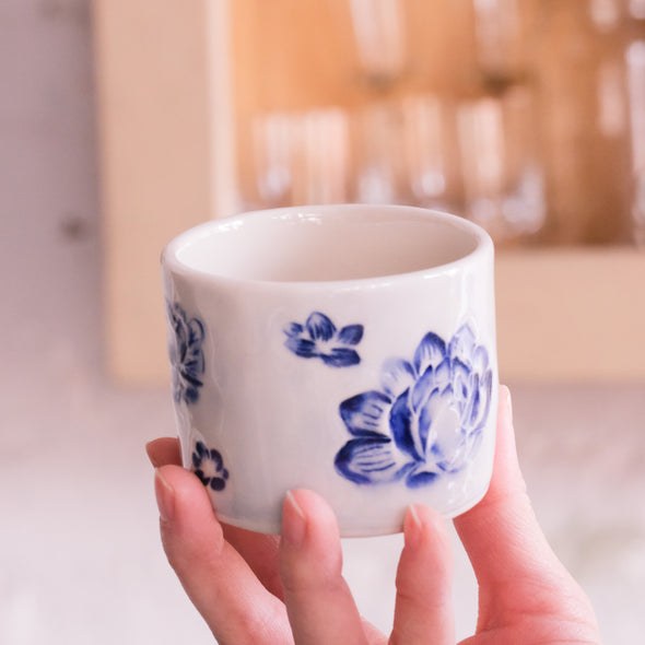 Blue and White Floral Espresso Cups