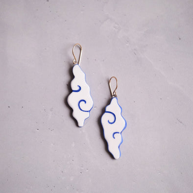Auspicious Clouds - Porcelain Earrings