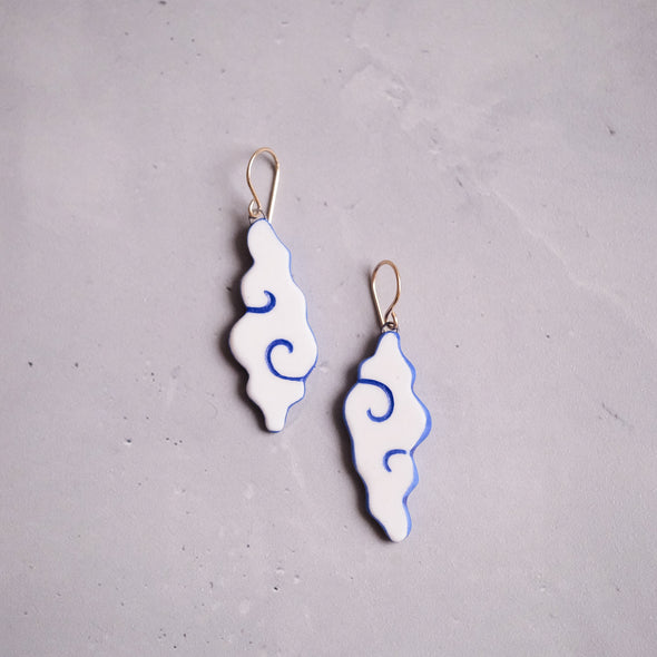 Auspicious Clouds - Porcelain Earrings