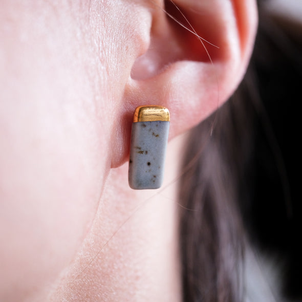 Gold Dipped Bar Earrings