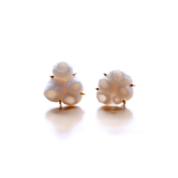 Porcelain Barnacles - Prong Set Earrings