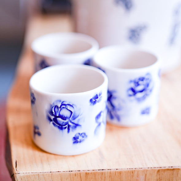 Blue and White Floral Espresso Cups