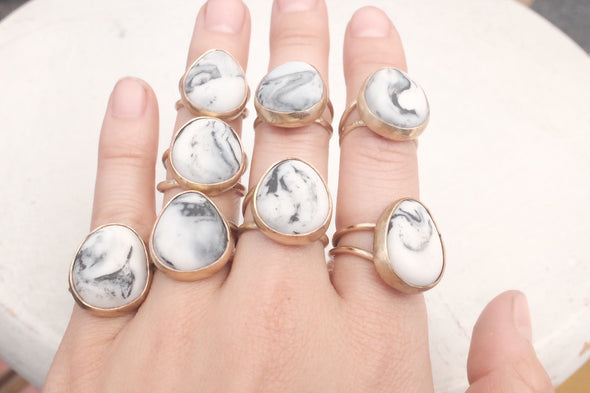 Marbled Porcelain Pebble Ring