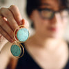 patina circle statement earrings