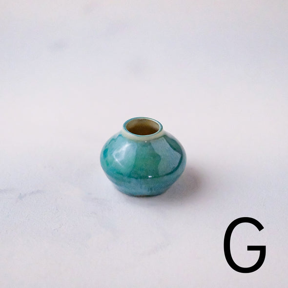 Turquoise Glazed Bud Vase