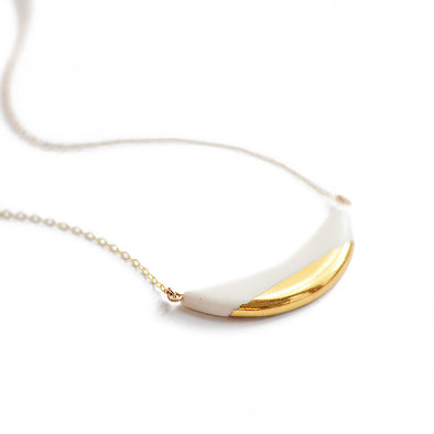 Dipped Mini Crescent Wave Necklace