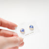 blue and white stud earrings