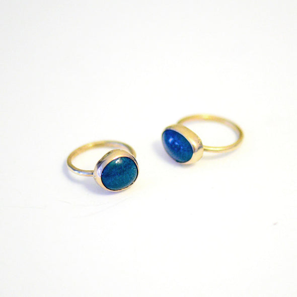 azurite teal stone rings