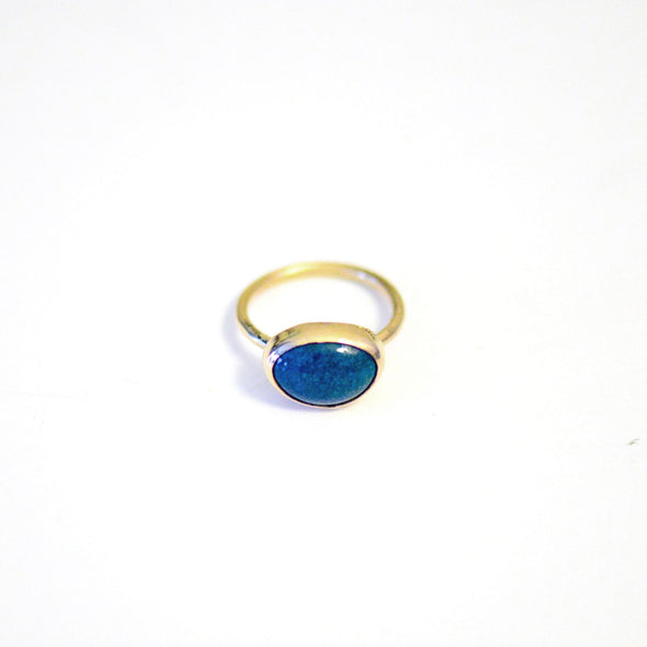 azurite teal stone porcelain ring