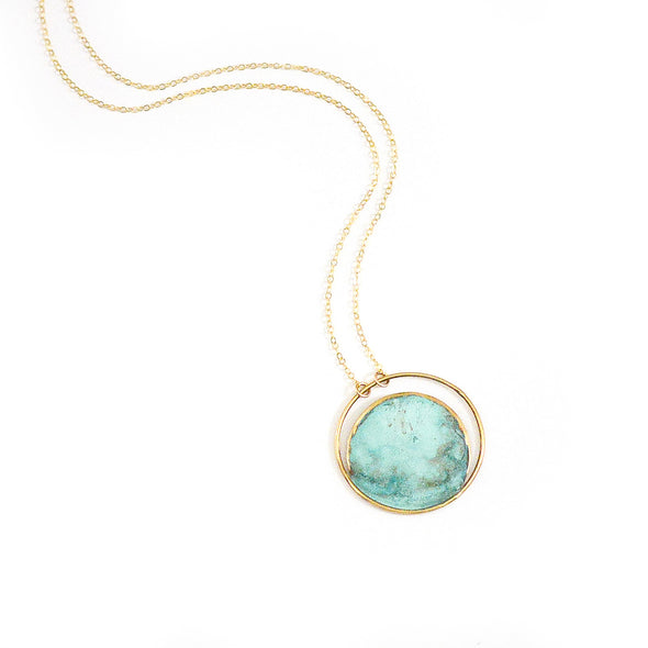 patina necklace, oxidized jewelry