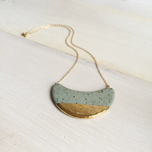 Dipped Crescent Wave Necklace