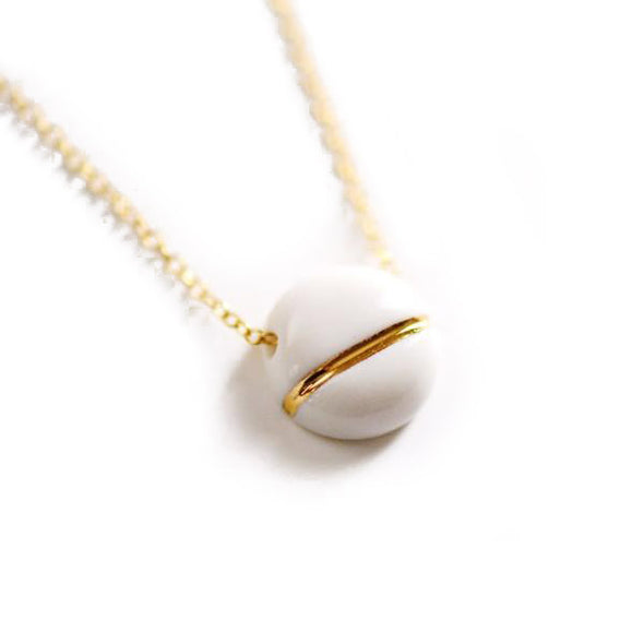 Small Buoy Charm Necklace - White Circle