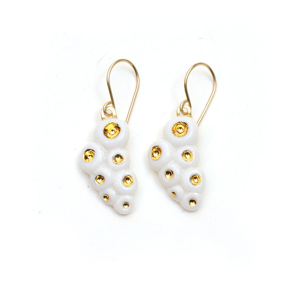 barnacle cluster earrings with gold