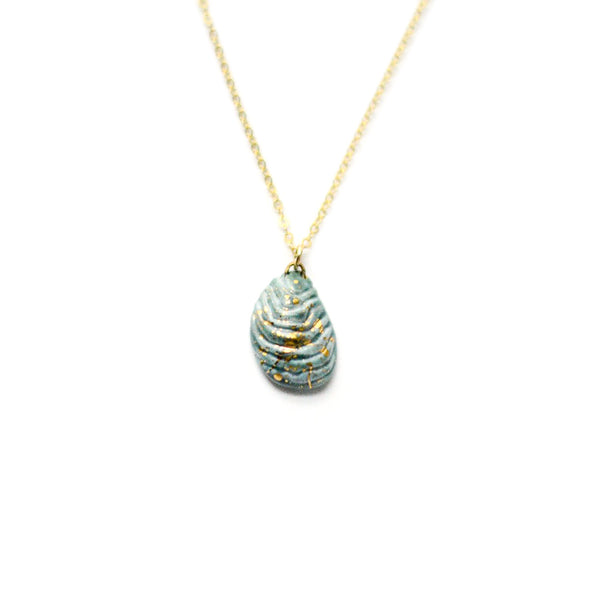 Hudson Blue Shell Necklace - Oyster Shell, Mussel Shell Jewelry