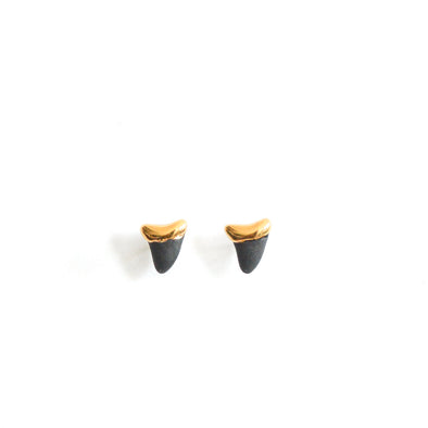 Black Stud Earrings - Sharktooth