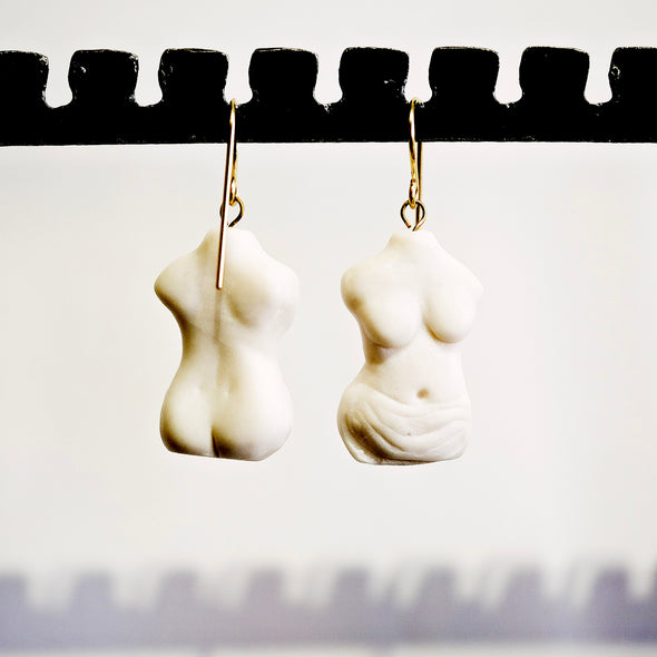 Porcelain Silhouette Figure Earrings