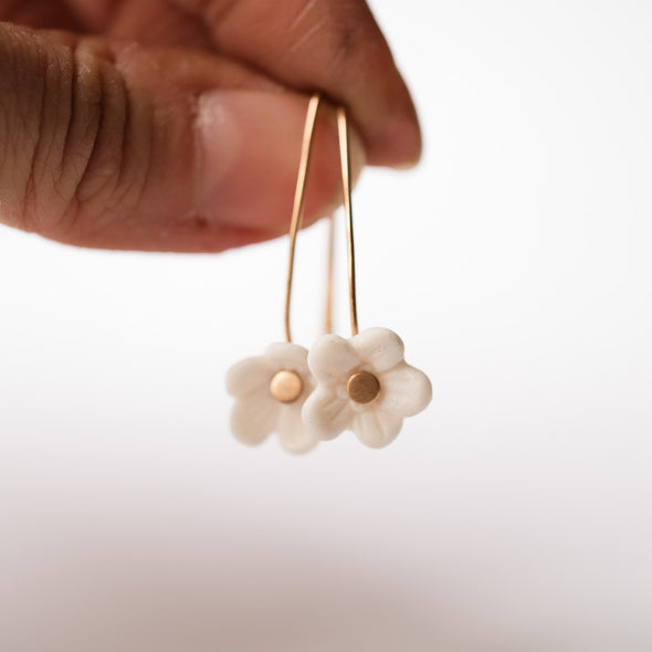 Floating Flower - Hibaisies - Porcelain Bloom Earrings