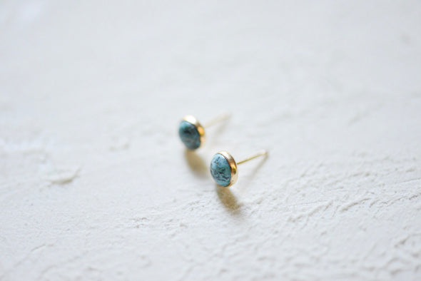 Turquoise Earrings - Bezel Set - Heritage Studs
