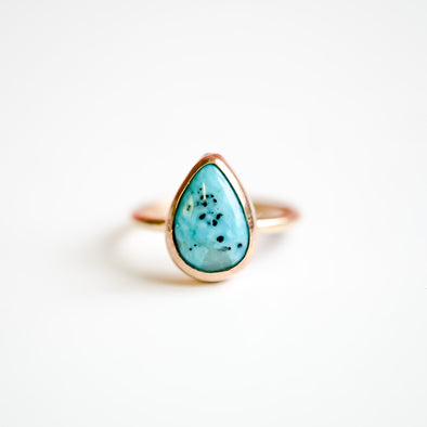 Turquoise Teardrop Ring - 14k gold-filled ring