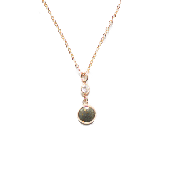 Porcelain Pearl and CZ Necklace