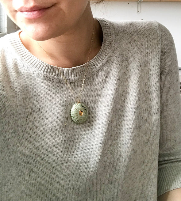 Small Uni Necklace - Detailed Sea Urchin Jewelry