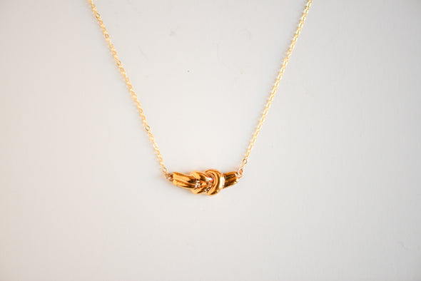 Reef Knot Gold Necklace