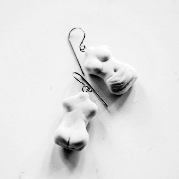 Porcelain Silhouette Figure Earrings