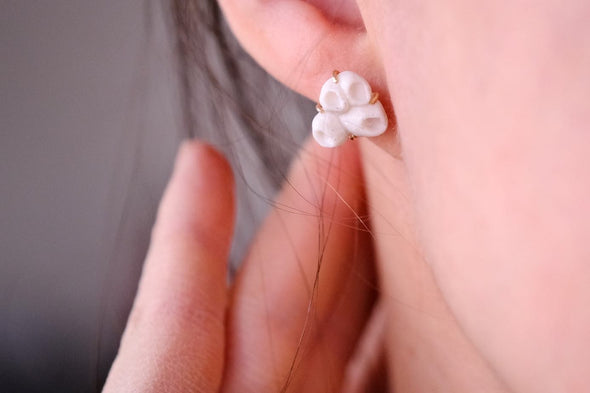 Porcelain Barnacles - Prong Set Earrings